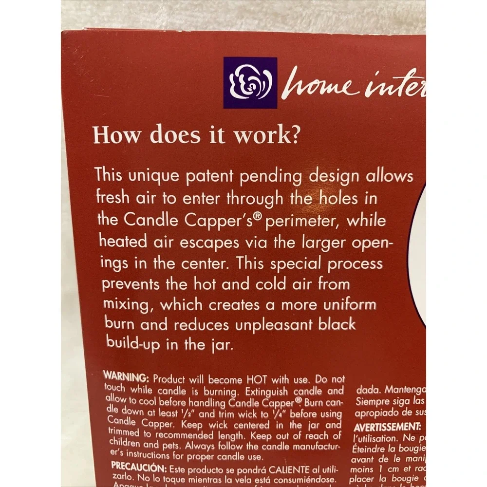 Two (2) Home Interiors‎ Candle Capper Topper Venting Plate 3.5